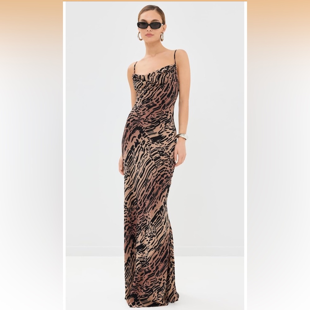 NWT Good American Leopard Print Maxi Dress